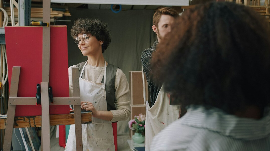 group of adults in workshop