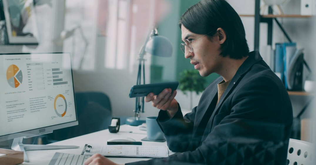 woman analyzing data
