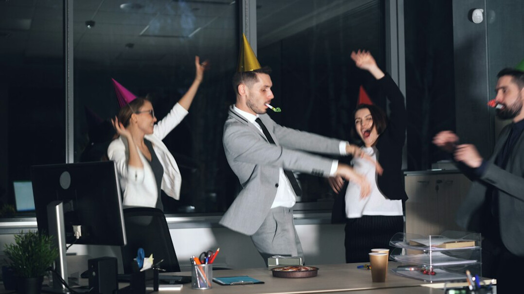 person celebrating career milestone
