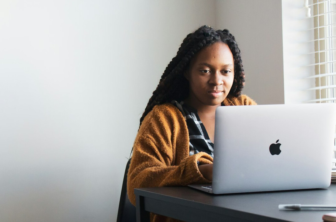 person working remotely